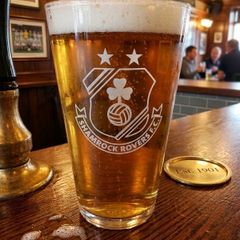 Shamrock Rovers Engraved Pint Glass