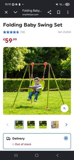 Baby swing set 4 weeks old