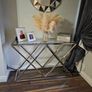 set of 3 glass chrome tables Image 2