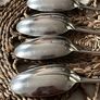 Four Antique Elkington & Co Sterling Silver Large Serving Spoons  321g Image 5