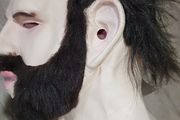 Full mens man head with beard Halloween mask