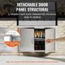 BBQ Access Door, 990x660 mm Double Outdoor Kitchen Door, Stainless Steel Flush Mount Door, Wall Vertical Door with Handles and Hooks Image 4