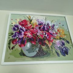 Hand painted framed painting for sale.