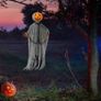 3" Hanging Ghost Pumpkin with Bendable Arms, Halloween Hanging Pumpkin Man Grim Reapers Decorations, Scary Haunted House Prop for Halloween Party Indoor Outdoor Lawn Decor Image 2