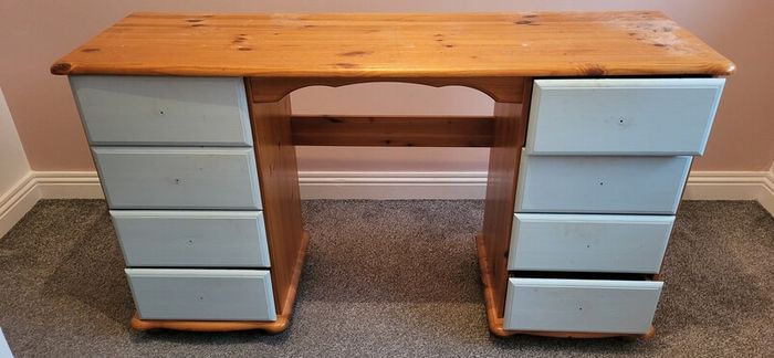 Solid Pine Double Pedestal Desk Upcycling Project