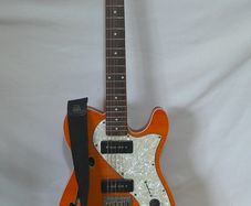 Richwood RE-130 Thinline Telecaster Electric Guitar - Amber Flame Top w/ P90 Pickups