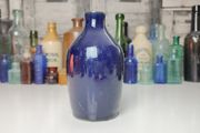 270 - Vintage 1950s Cobalt Blue Glazed Stoneware Decorative Collectible Display Furniture Cream Bottle
