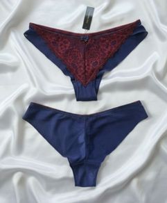 Ann Summers Sexy Lace Brazilian Burgundy/Navy s. XS