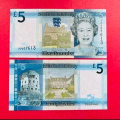 Jersey  5 Pounds  2010  Pick  33a  .( Uncirculated )