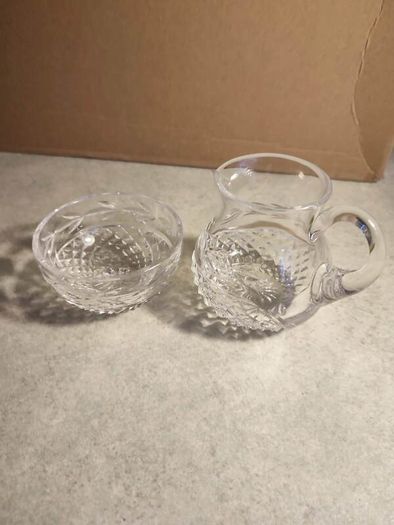 DUBLIN Crystal Milk Jug and Sugar Bowl.