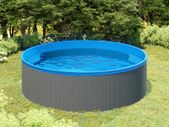 Splasher Pool with Ladder and Pump 350x90 cm Grey