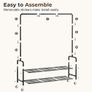 Heavy Duty Clothes Rail Rack with Shelves 46.5" Large Rolling Clothing Rack for Bedroom Hanging Rail for Clothes, Garment, Coat, Black Image 2