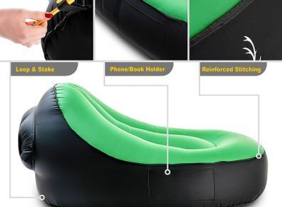 Inflatable Lounger Seat - Camping, Festival, Beach Seat. Compact, Portable, Designed for Quick Inflation. No Inflation Equipment Required