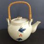 Vintage Very Large and Heavy Japanese or Chinese Pottery Teapot with Wrapped Bamboo Handle, Damage to Spout but Pours Fine! Image 4