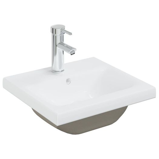 Sink Cabinet with Built-in Basin White and Sonoma Oak Chipboard