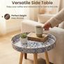 Stone Marble Round Indoor Side Tables with Detachable Wooden 3 Legs, Versatile Tray Table, Perfect For Round Coffee Table Tea, and Relaxation Time 15 Inch Bohemian Image 6