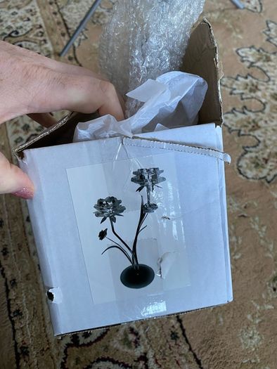 The Grange Collection 2 glass flower candle holder