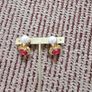 Vintage Style Brand New Ruby Red & Pearl Earring Image 2