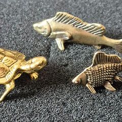 3 brass Animals,. Solid brass.