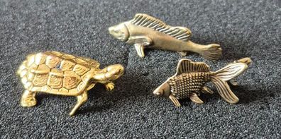 3 brass Animals,. Solid brass.