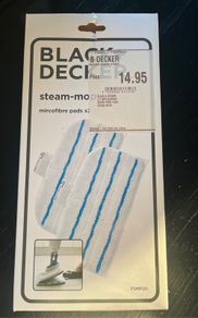 Black & Decker 2 replacement steam mop microfibre pads BNIB