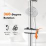 Ibergrif M20802-1 Shower Riser Rail, 57cm Shower Rail, No Drilling Required, Shower Rail kit with Adjustable Shower Head Holder and Soap Dish, Shower Slider Rail for Bathroom, Chrome, Silver Image 8