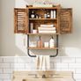 Vintage Medicine Cabinet, Bathroom Cabinet, Wall Cabinet with Shutters and Towel Rail Image 3