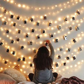 LED 10M 100 LED Copper Wire Lights, USB Powered, Dimmable with IP65 Waterproof Fairy Lights, Warm White Decorative String Lights for Party, Wedding, Garden and More