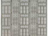 Hand carved 5 Panel Room Divider Grey 200x165 cm Solid Mango Wood