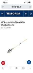 Builders pointed shovel 48" heavy duty wooden handle NEW
