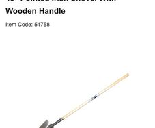 Builders pointed shovel 48" heavy duty wooden handle NEW