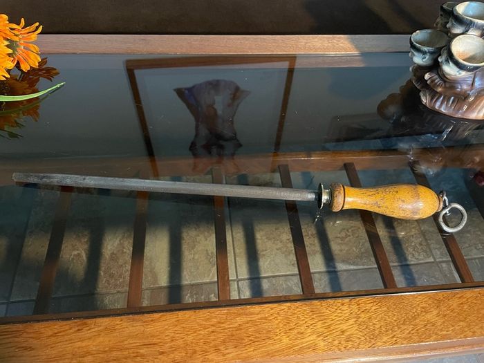 Vintage Sheffield Cast Steel Chef or Butchers Knife Sharpening Steel
