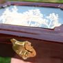 Vanity Jewelry Box Chinese Japanese Cork Scene Wood Frame - 6,4x3,2xH3in Image 3