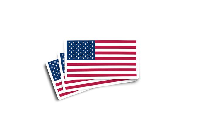 US USA United States Flag Glossy Sticker 2-Pack