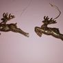 Pair of Gold Shimmering Reindeers Image 3
