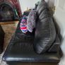 leather lounge suite and ottoman Image 3