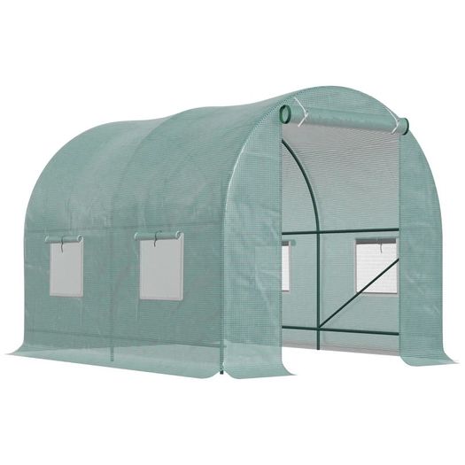 NEW SALE | Polytunnel Greenhouse Reinforced Walk in, Steel Frame, PE, 4 Mesh Windows 2.5x2 m