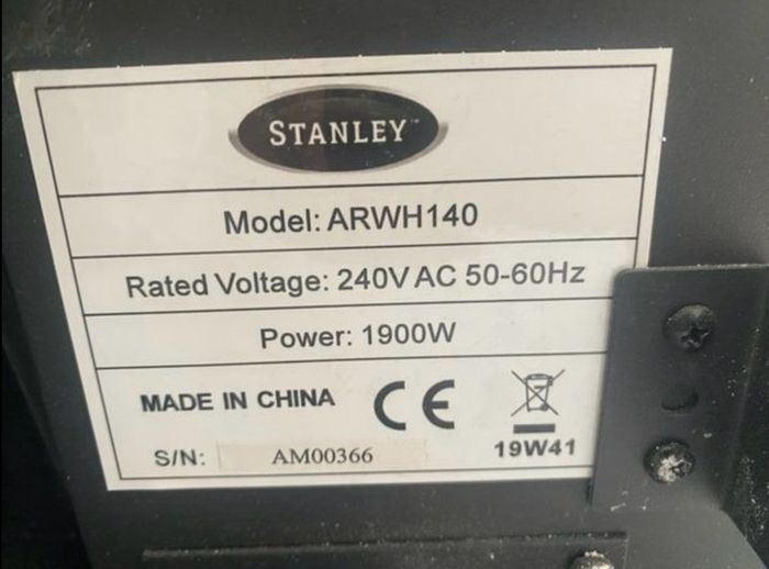 Stanley Argon 140cm Wall Mounted Electric Fire ARWH140 electric wall-mounted fire/heater.