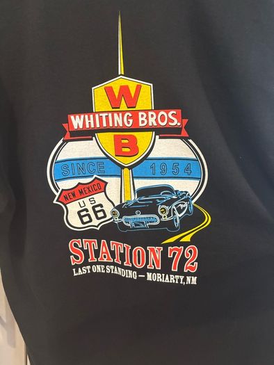 Black Cotton T-Shirt Whiting Bros Station 72 Route 66 size M