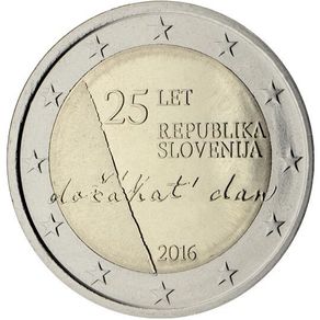 Slovenia 2 Euro Commemorative Coin 2016 - 25th Anniversary of the Independence of the Republic of Slovenia. UNCIRCULATED.