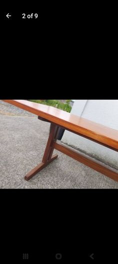 mid century teak sleigh base coffee table XXL