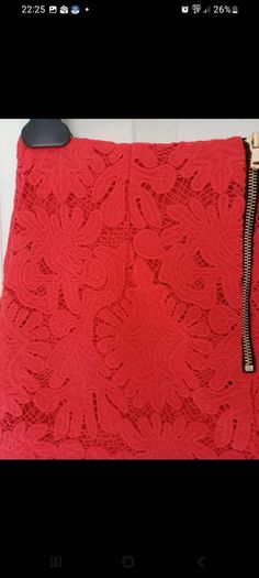 Ladies River Island Red Lace Mini Skirt Size 10