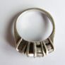 Vintage 925 Sterling Silver Three Stone Ring - size N - 5,2g Image 8