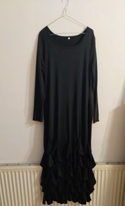 Shein Black Maxi Dress with ruffle at the end.