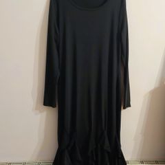 Shein Black Maxi Dress with ruffle at the end.
