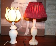Two Vintage Marble Lamps