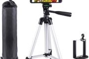 Camera Phone Tripod, 42 Inch Lightweight Aluminum Phone Tripod, Travel Tripod for Cellphone and Camera + Universal Smartphone Tripod Holder Mount + Carrying Bag