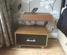 2 lockers and 2 floating shelf drawers