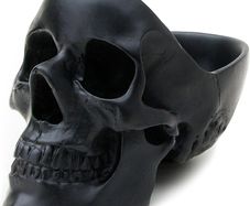 Skull Tidy Jewellery Organiser & Key Bowl | Goth Decor & Bedside Table Accessories Holder | Gothic Home Decor Accessories | Gothic Gifts | Skull Decor Trinket Tray | BLACK