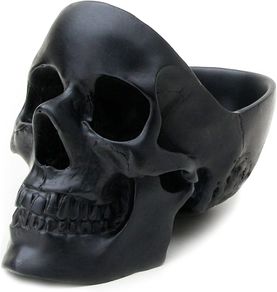 Skull Tidy Jewellery Organiser & Key Bowl | Goth Decor & Bedside Table Accessories Holder | Gothic Home Decor Accessories | Gothic Gifts | Skull Decor Trinket Tray | BLACK